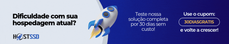 Banner promocional: 30 dias grátis na hospedagem de sites no Brasil