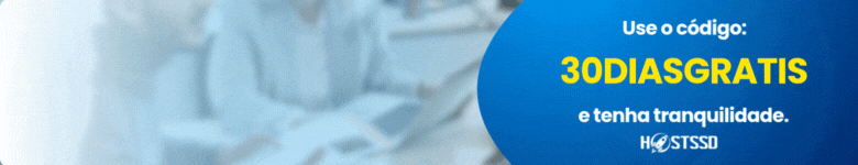 Banner promocional: 30 dias grátis na hospedagem de sites no Brasil